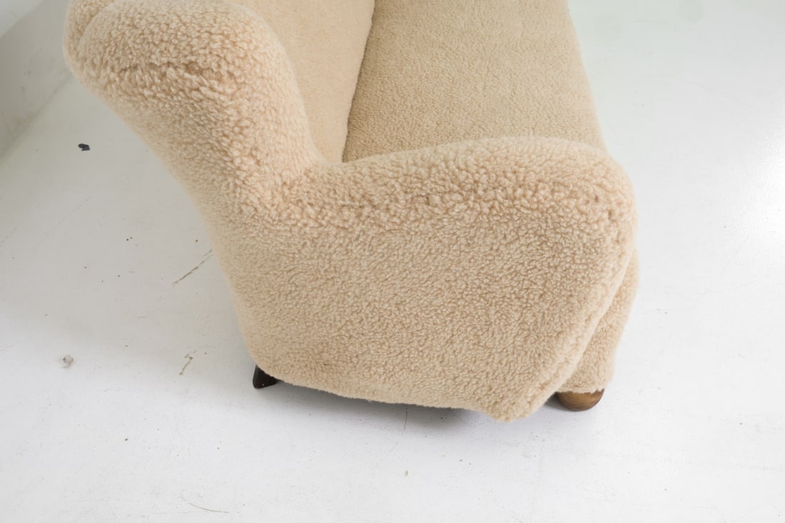 ATTR MARTHA BLOMSTEDT FINNISH LAMBSWOOL SOFA 1940S - 10