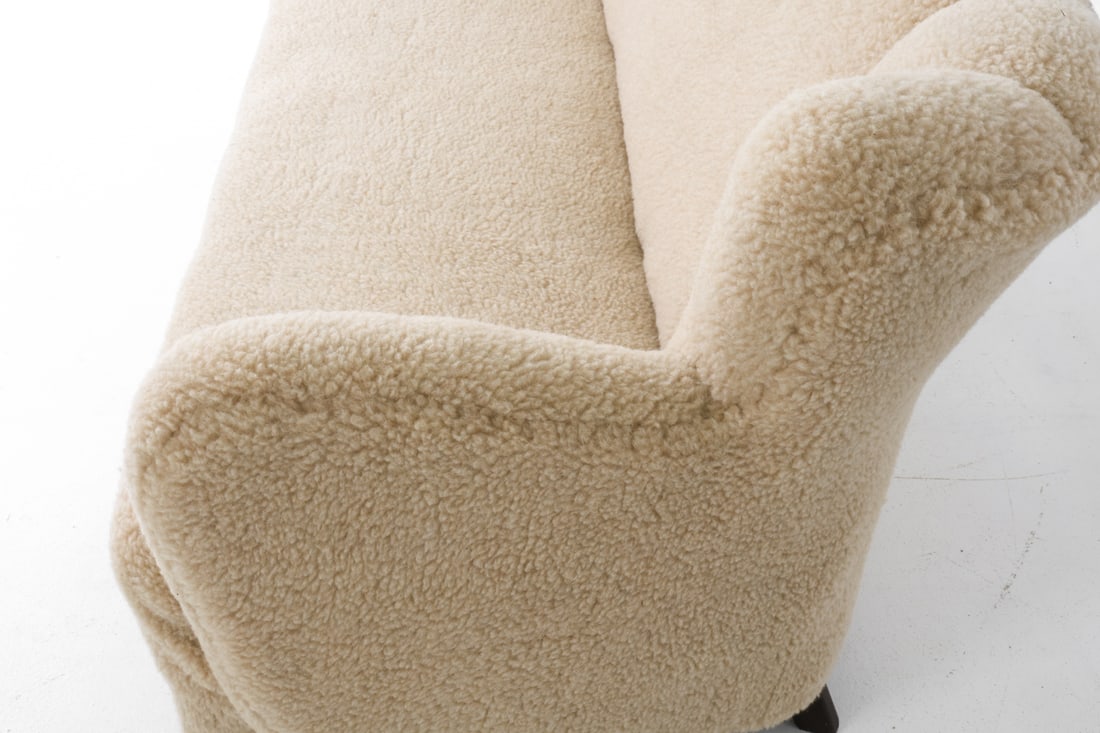 ATTR MARTHA BLOMSTEDT FINNISH LAMBSWOOL SOFA 1940S - 6