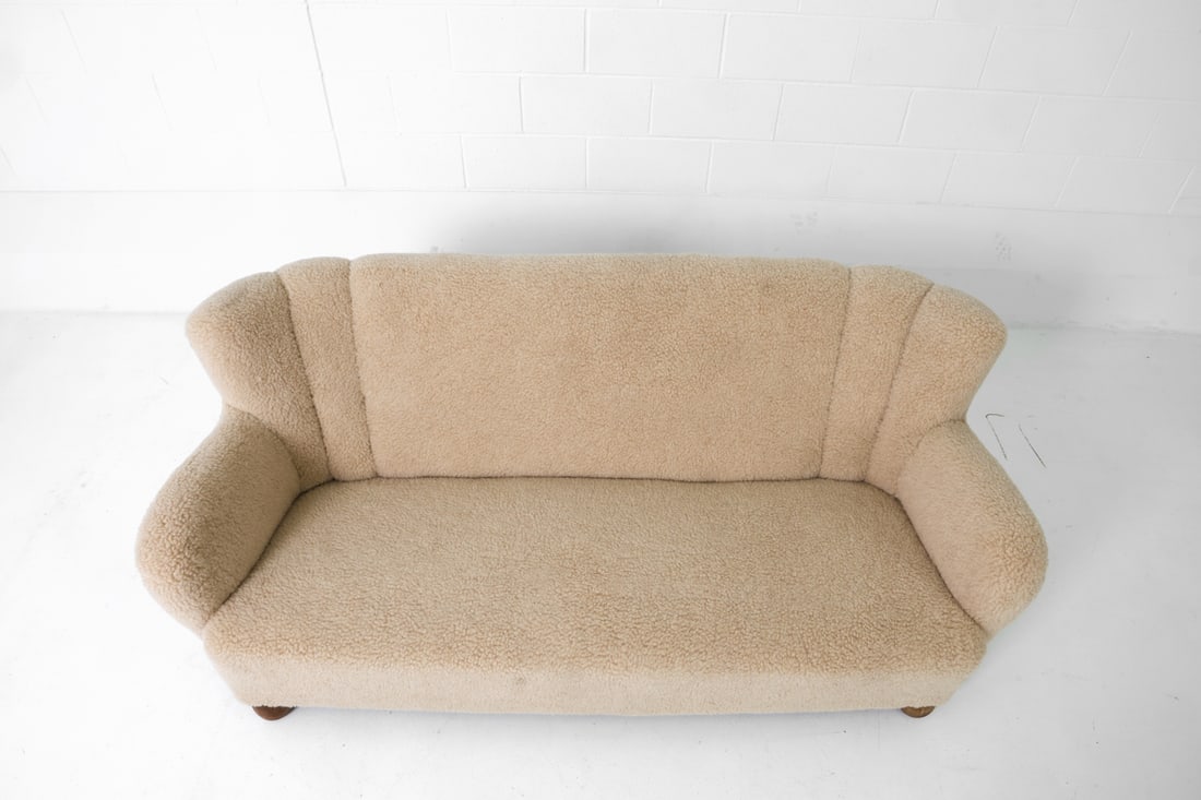 ATTR MARTHA BLOMSTEDT FINNISH LAMBSWOOL SOFA 1940S - 7