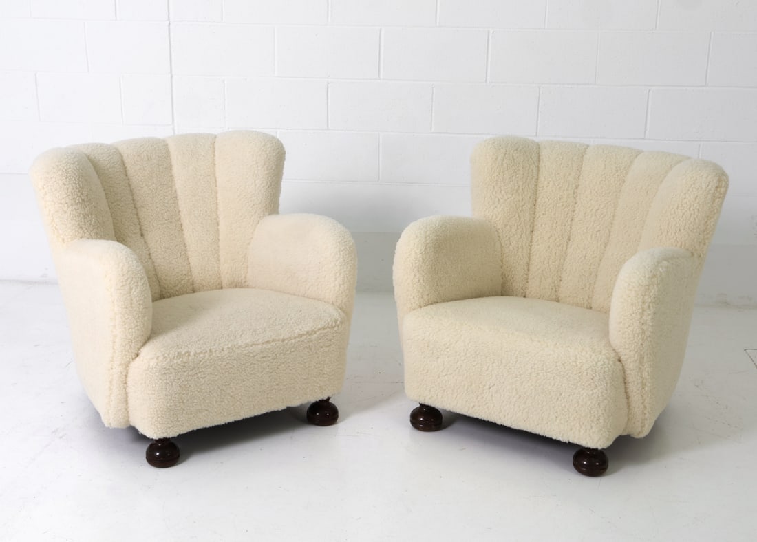 BLOMSTEDT STYLE FINNISH LAMBSWOOL LOUNGE CHAIRS - 2