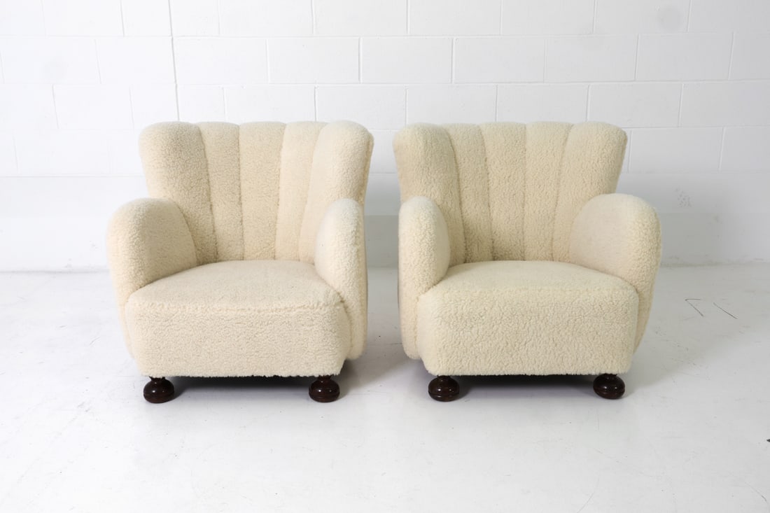 BLOMSTEDT STYLE FINNISH LAMBSWOOL LOUNGE CHAIRS - 3