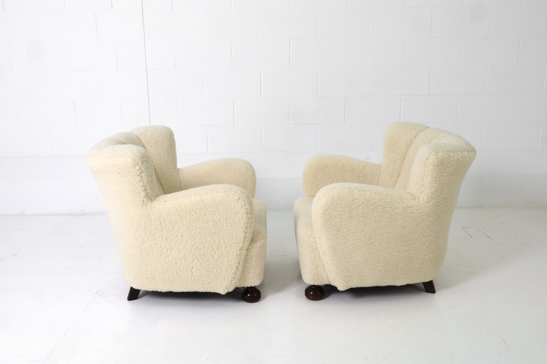 BLOMSTEDT STYLE FINNISH LAMBSWOOL LOUNGE CHAIRS - 4