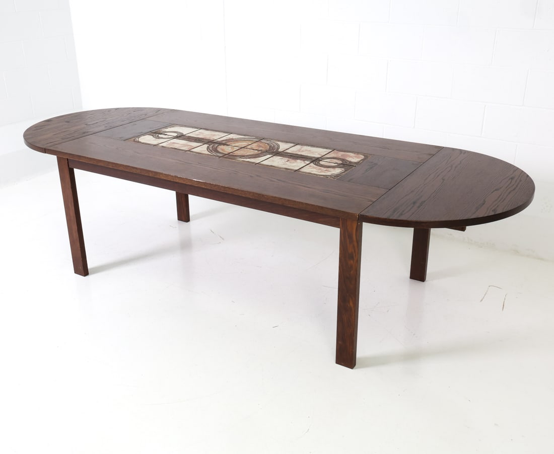 OX ART DANISH OAK & TILE EXTENDING DINING TABLE (1 of 20)