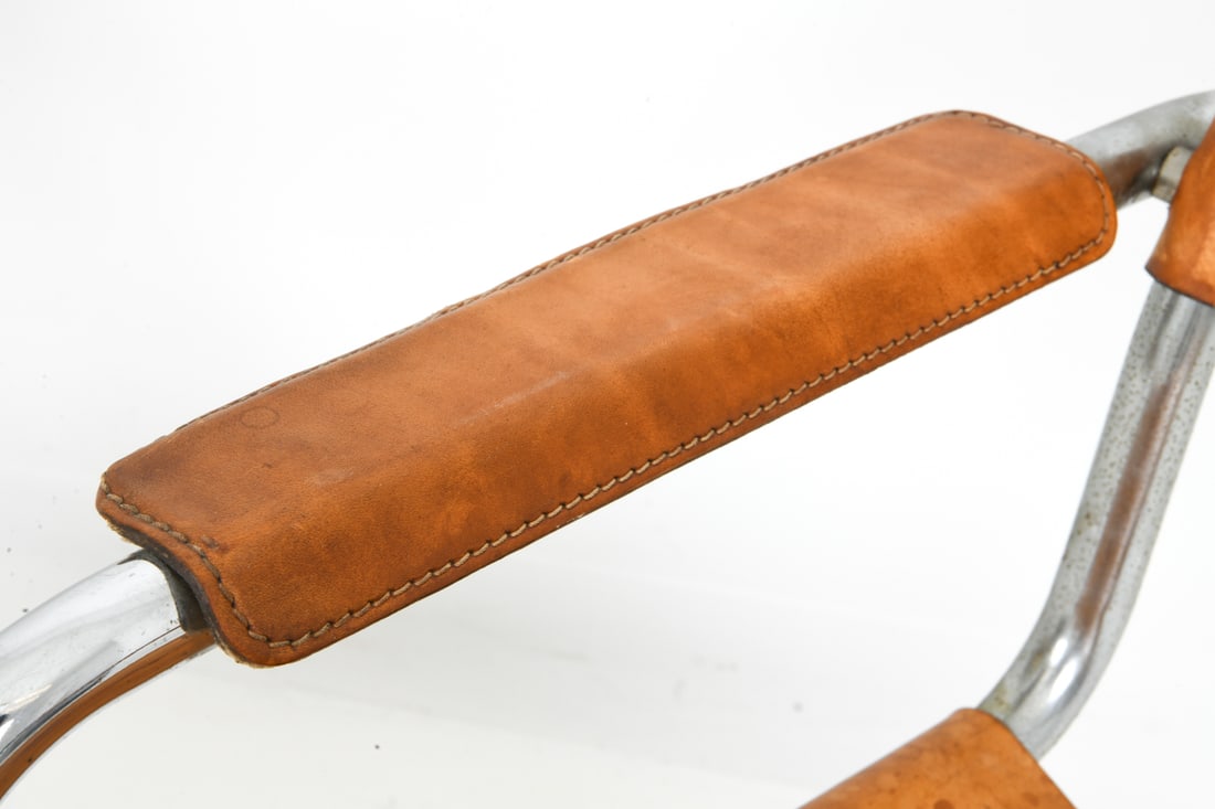 PAIR STAM & WEGNER STYLE ITALIAN LEATHER CHAIRS - 3