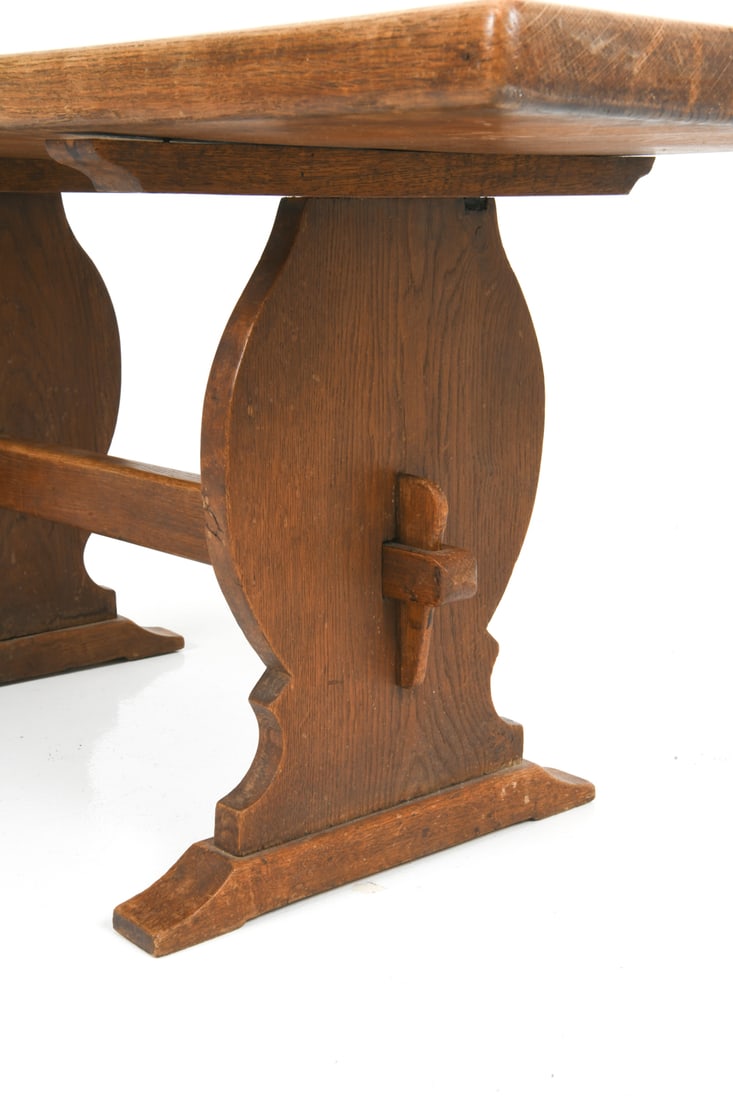 REFECTORY STYLE SCANDINAVIAN OAK DINING TABLE - 10