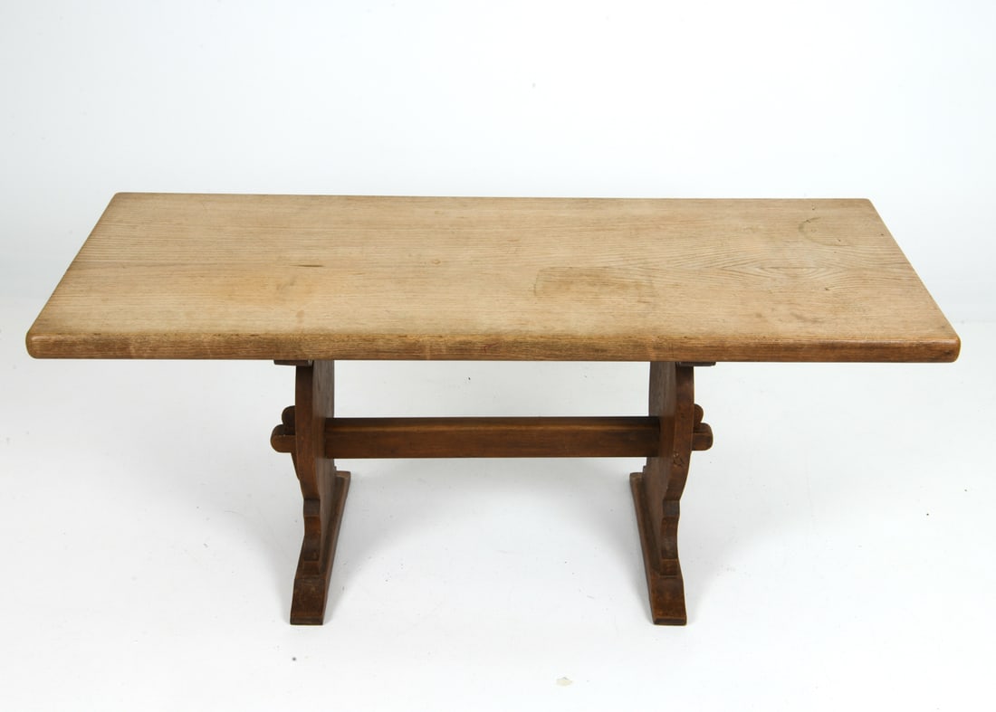 REFECTORY STYLE SCANDINAVIAN OAK DINING TABLE - 2