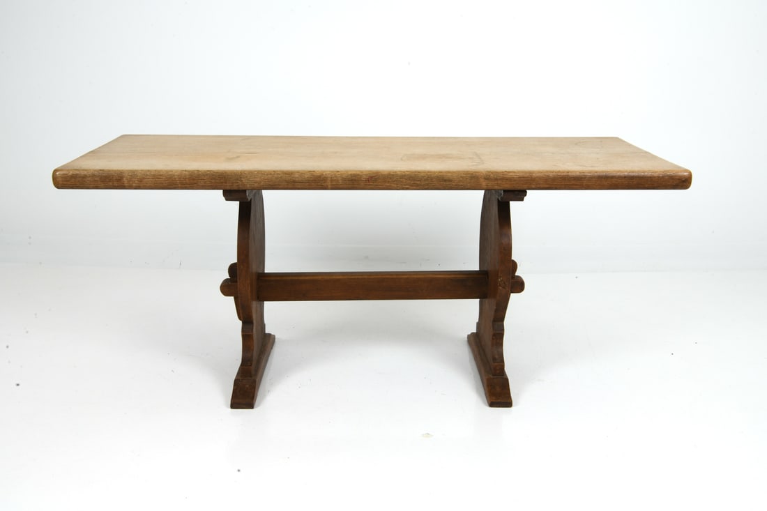 REFECTORY STYLE SCANDINAVIAN OAK DINING TABLE - 3