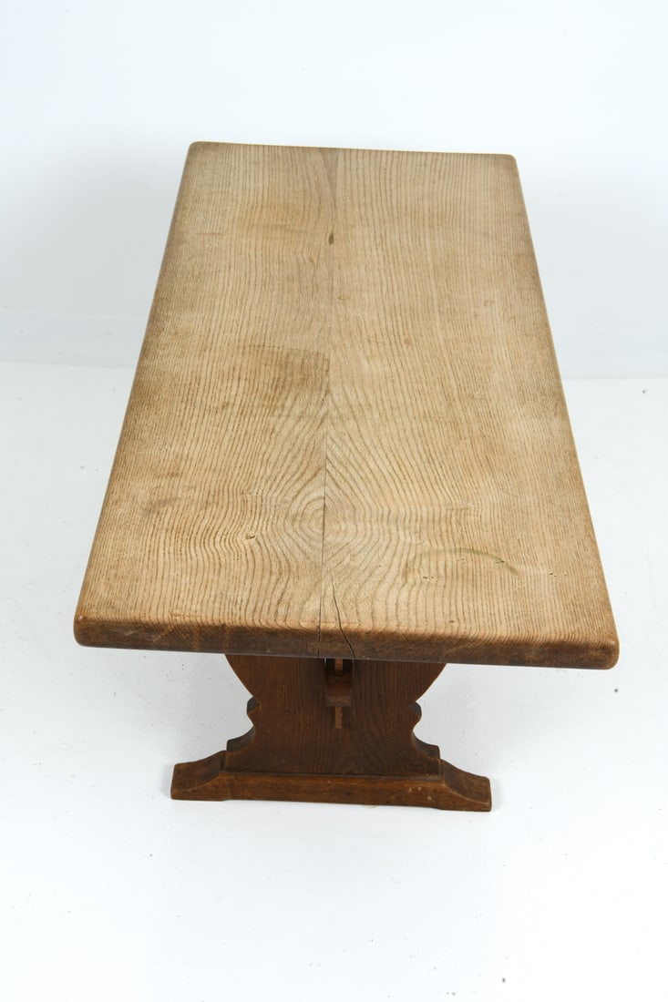 REFECTORY STYLE SCANDINAVIAN OAK DINING TABLE - 9