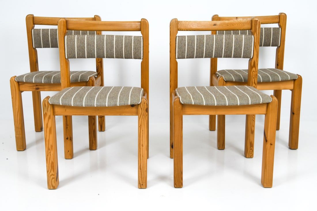(4) THORSO DANISH PINE DINING CHAIRS C.1970S (1 of 10)