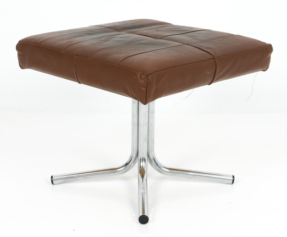 DANISH LEATHER OTTOMAN C. 1960S (1 of 10)