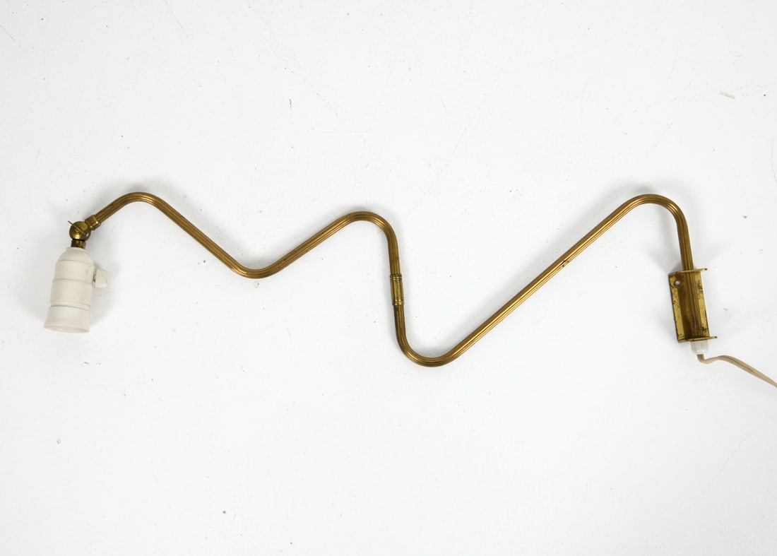 DANISH BRASS WALL SCONCE C. 1950S - 2