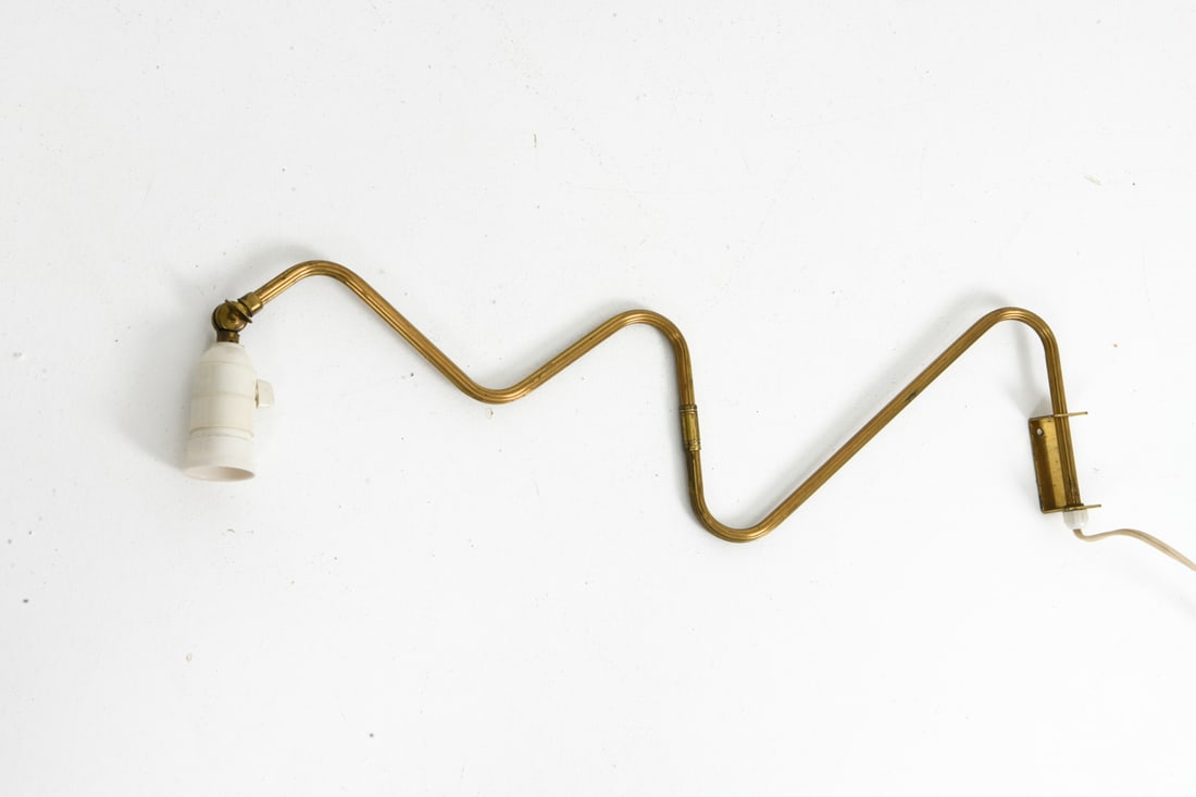 DANISH BRASS WALL SCONCE C. 1950S - 3