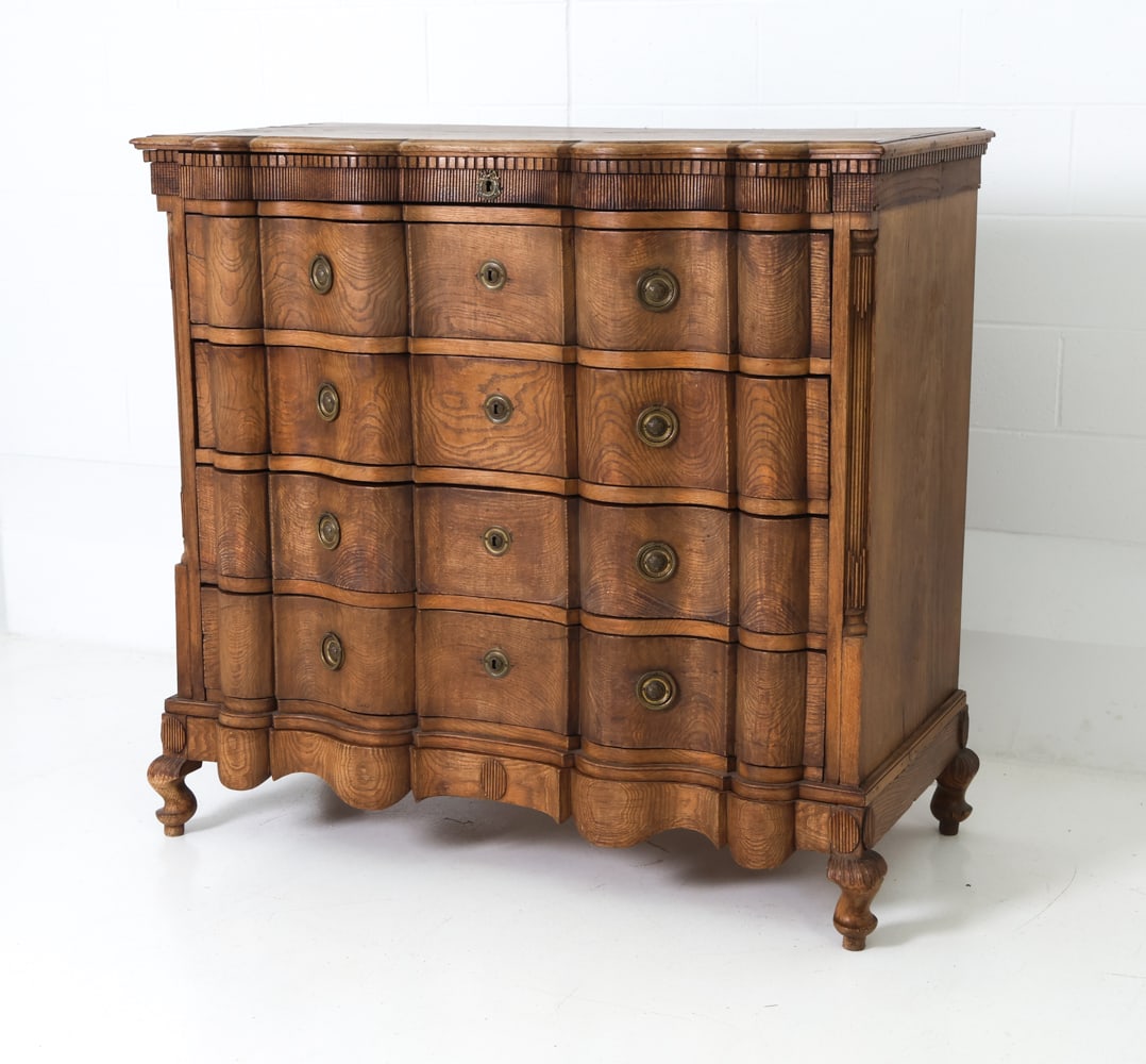 ANTIQUE ROCOCO STYLE DANISH OAK CHEST OF DRAWERS (1 of 20)
