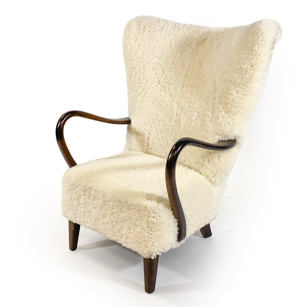 STYLE OF ALFRED CHRISTENSEN LAMBSWOOL LOUNGE CHAIR (1 of 17)
