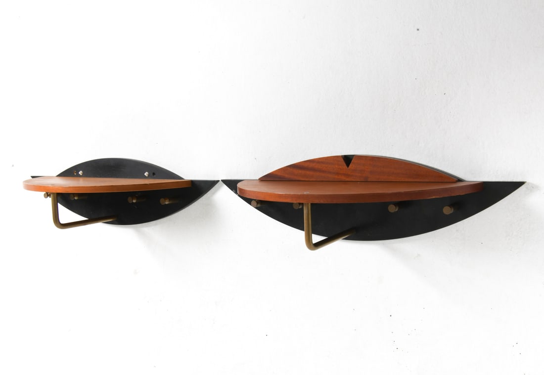 PAIR CHRISTIAN HVIDT FOR SOBORG MAHOGANY SHELVES (1 of 10)