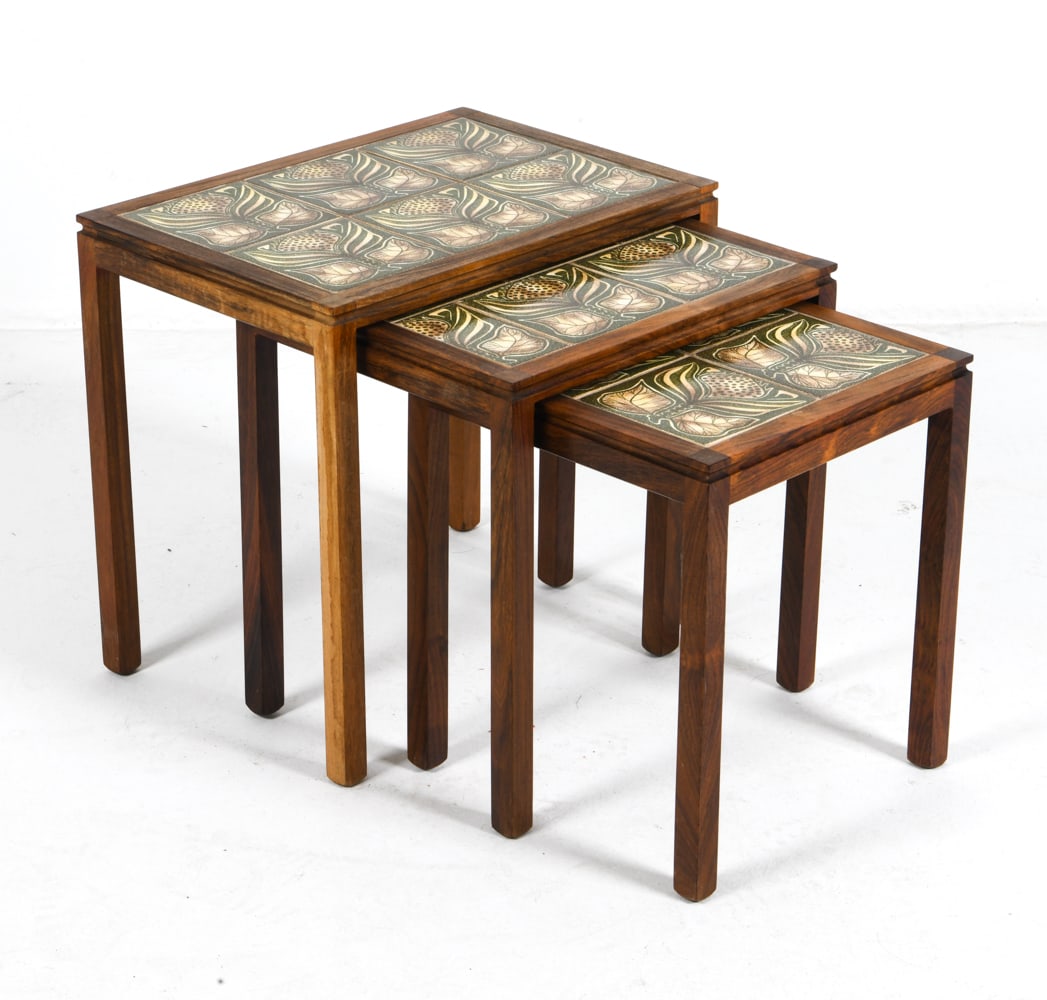 ATTR WILLY RYOMGARD ROSEWOOD & TILE NESTING TABLES (1 of 12)