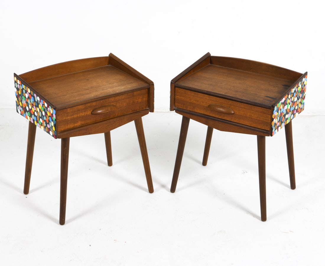 PAIR OF UHRHOJ DANISH PAINTED TEAK NIGHTSTANDS (1 of 11)