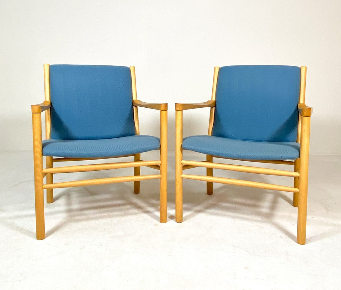 PAIR ERIK JORGENSEN DANISH BEECH ARMCHAIRS 1970S (1 of 15)