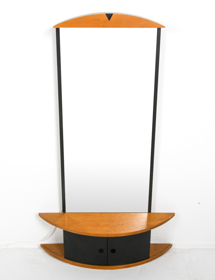 CHRISTIAN HVIDT TEAK LIGHTED WALL MIRROR C. 1960S (1 of 13)