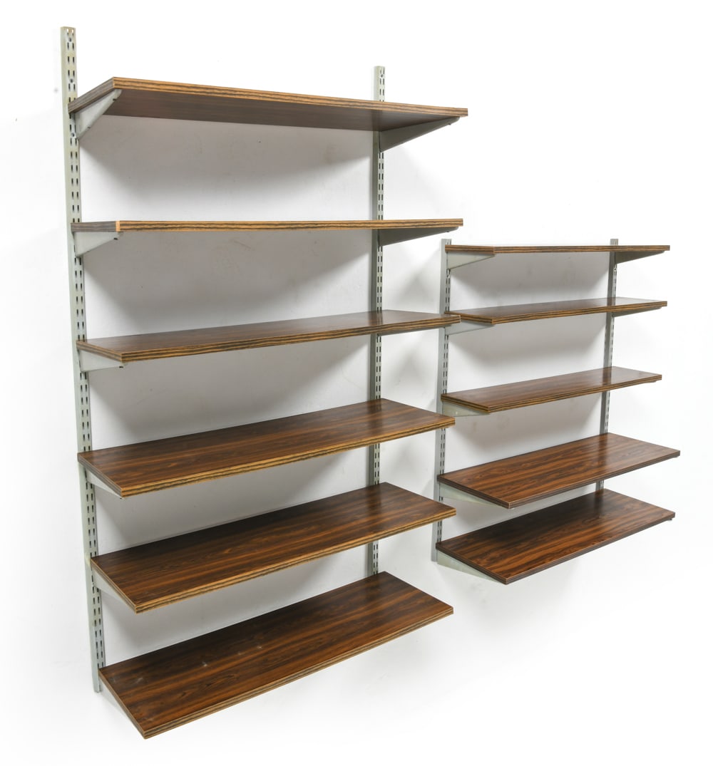 (2) DANISH ROSEWOOD WALL SHELF SYSTEMS C. 1970S (1 of 13)