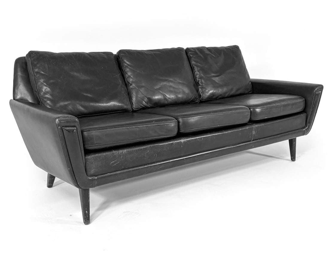 STYLE OF GEORG THAMS DANISH LEATHER SOFA C. 1970S (1 of 17)