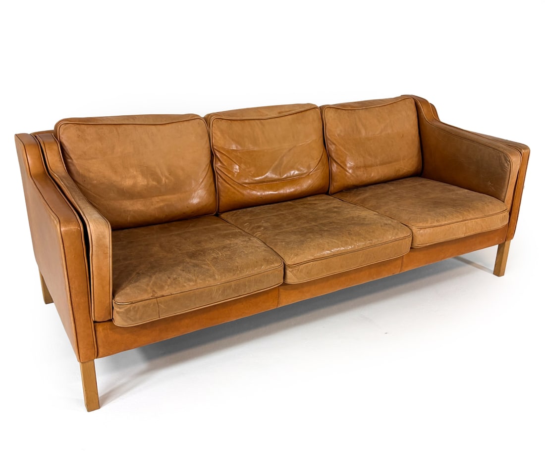 STOUBY DANISH LEATHER SOFA C. 1970S (1 of 17)