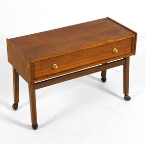 DANISH TEAK ROLLING SIDE CHEST C. 1970S