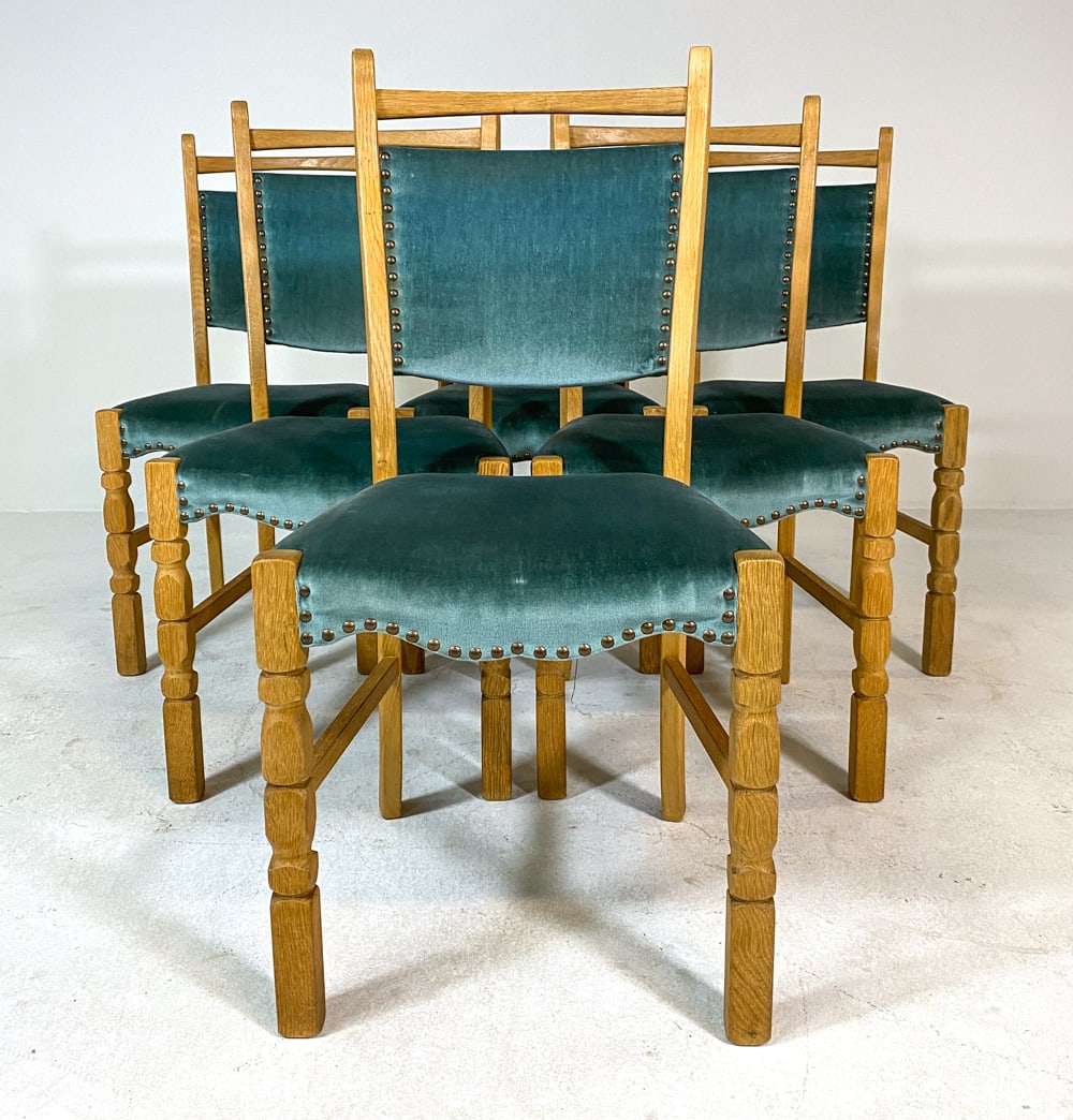 (6) KJAERNULF STYLE DANISH OAK DINING CHAIRS 1970S (1 of 16)