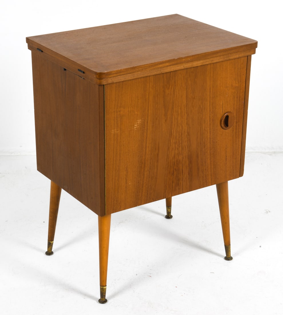 ARISTO DANISH TEAK SEWING SIDE TABLE C. 1960S (1 of 11)