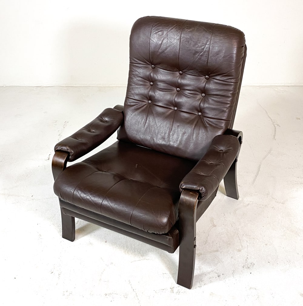 EKORNES STYLE SCANDINAVIAN LEATHER LOUNGE CHAIR (1 of 16)