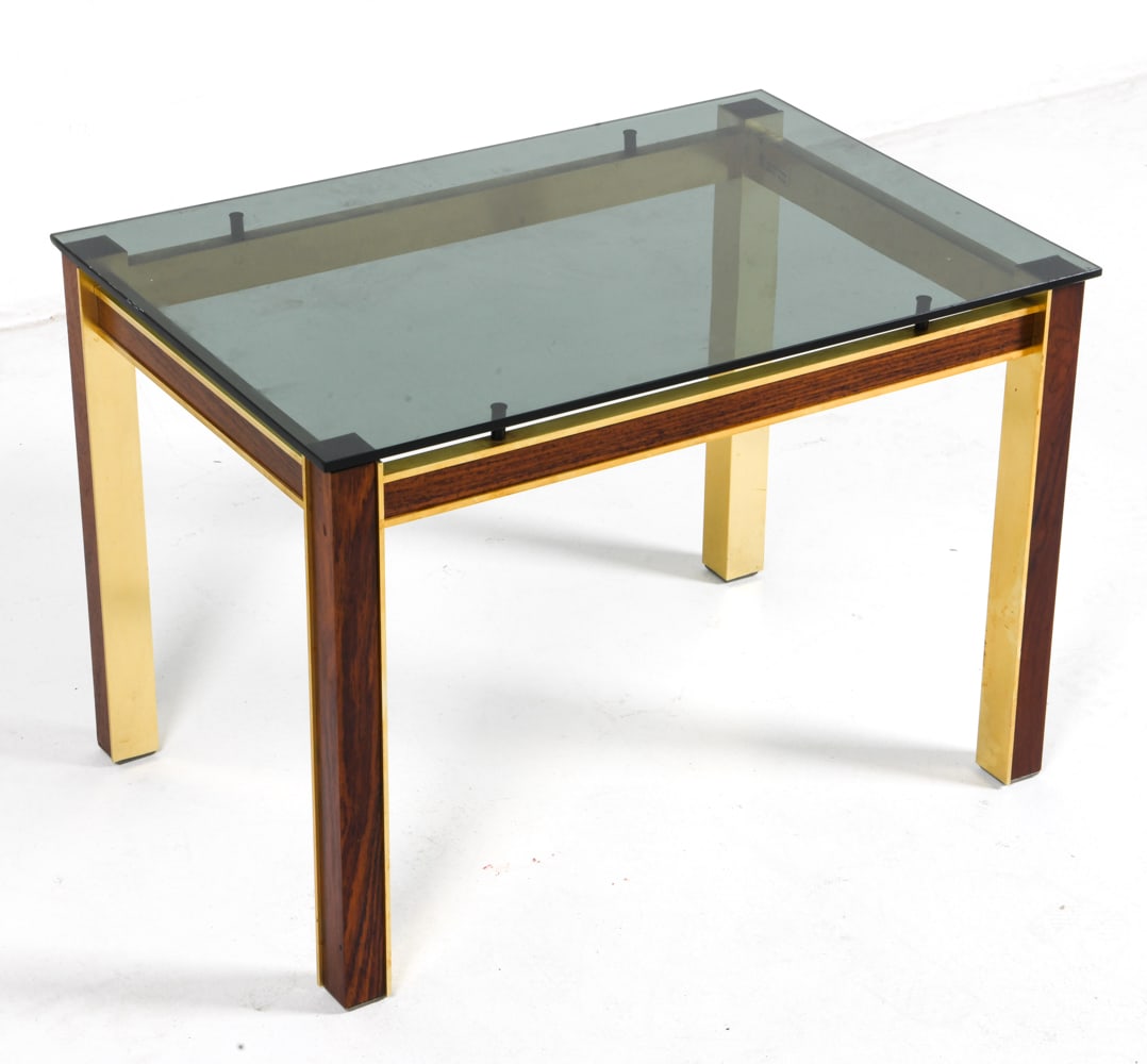 BENDIXEN DANISH ROSEWOOD & GLASS SIDE TABLE 1970S (1 of 10)