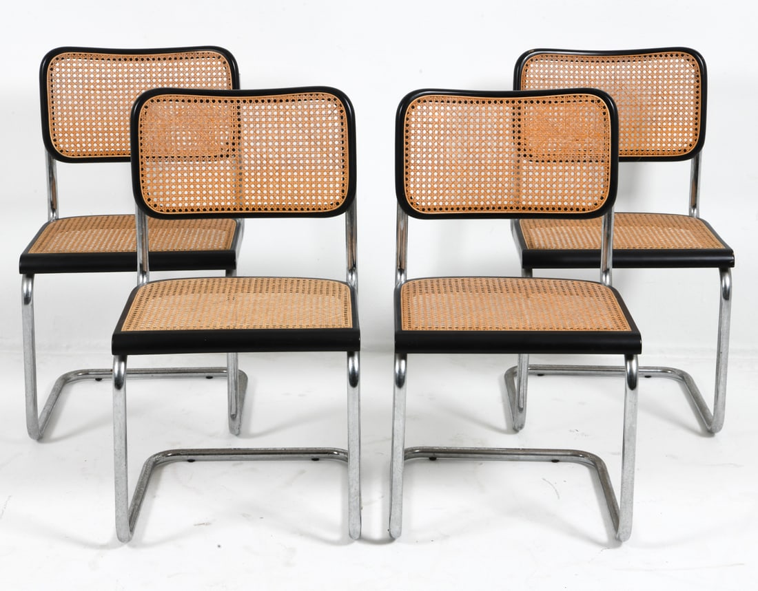 (4) BREUER STYLE CHROME & CANED CHAIRS (1 of 9)