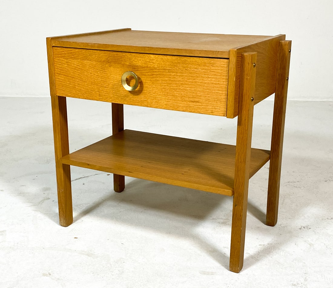 DANISH OAK NIGHTSTAND SIDE TABLE C. 1970S (1 of 18)
