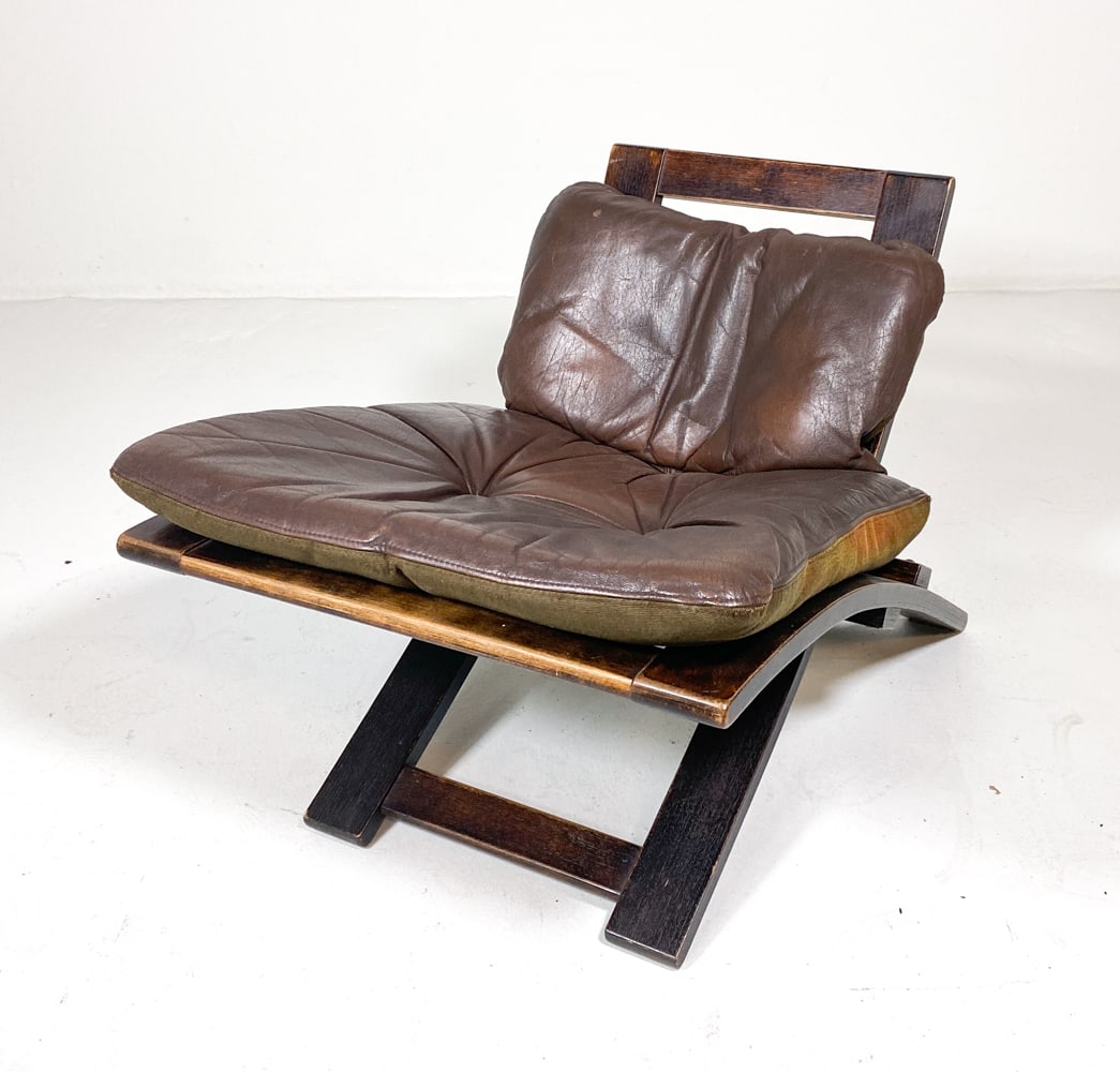 AKE FRIBYTER FOR NELO "KROKEN" LEATHER OTTOMAN (1 of 14)