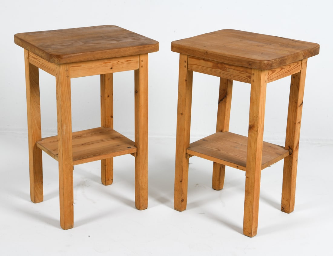 PAIR OF SWEDISH PINE PLANT STANDS C. 1970S (1 of 8)