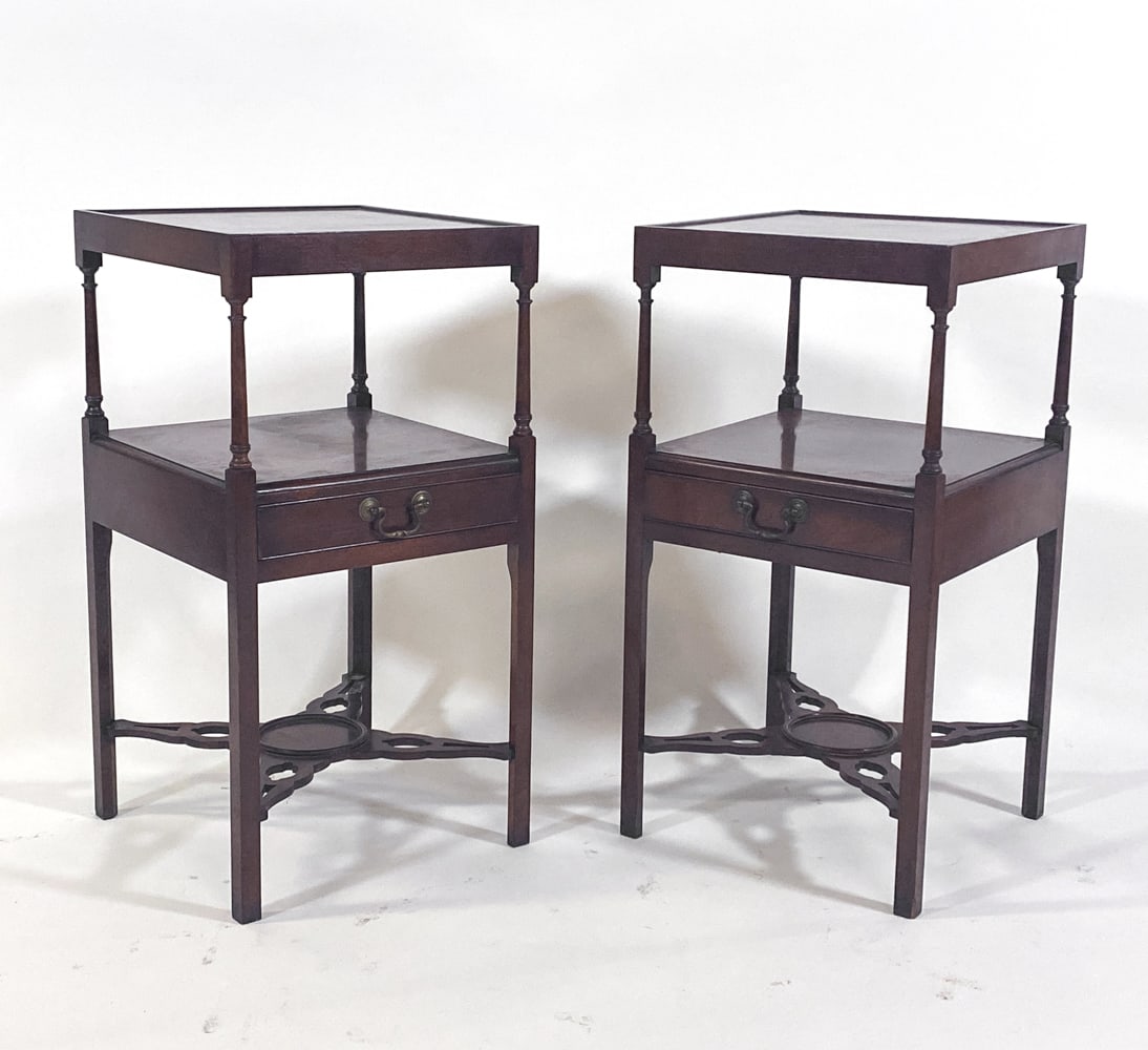 PAIR OF GEORGE III STYLE MAHOGANY SIDE TABLES (1 of 13)