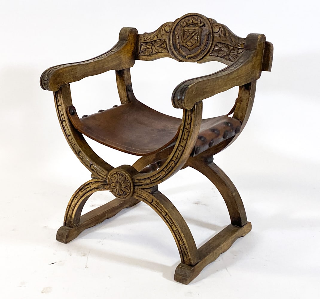 RENAISSANCE REVIVAL STYLE EUROPEAN OAK CHAIR (1 of 19)