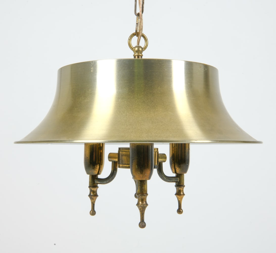 DANISH BRASS TONE PENDANT LIGHT C. 1970S (1 of 14)