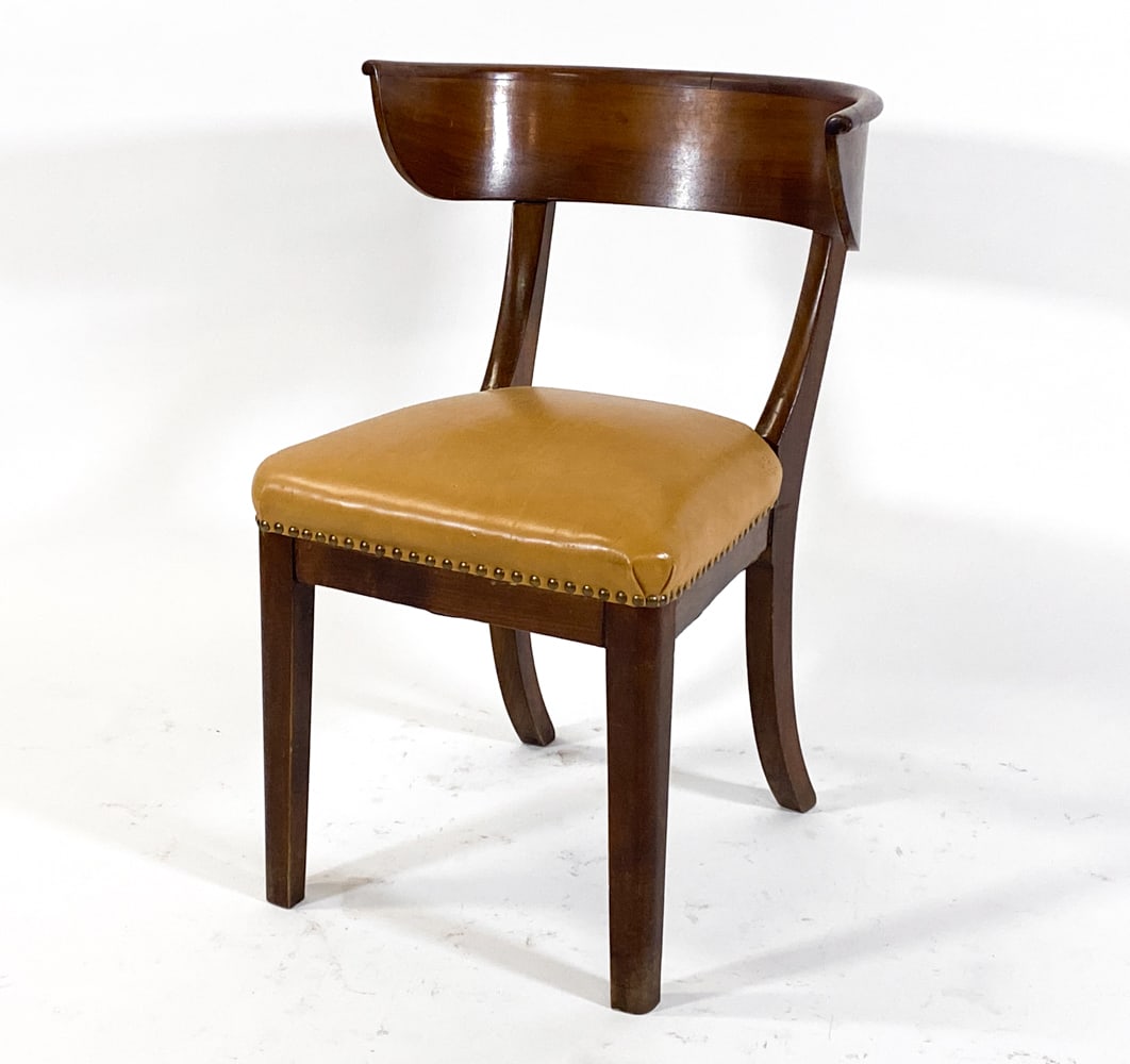 KLISMOS STYLE BEECH & LEATHER DINING CHAIR C.1970S (1 of 17)