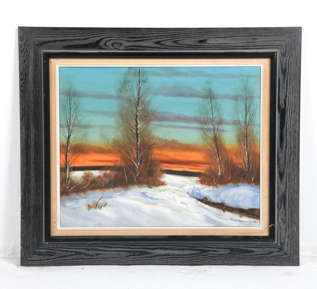 FINN DANNERFJORD (B. 1941) WINTER LANDSCAPE O/C (1 of 6)