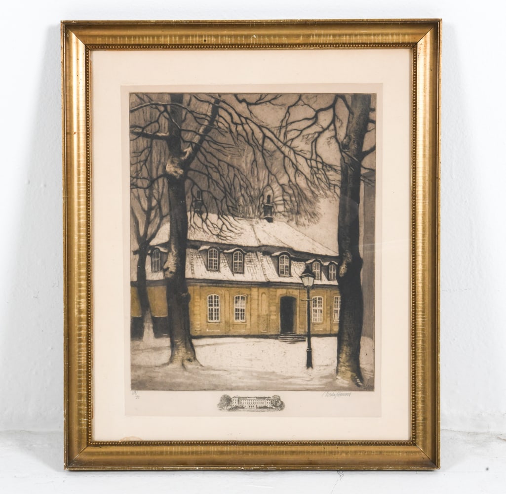SCANDINAVIAN PRINT OF A BUILDING EARLY 20TH C. (1 of 7)