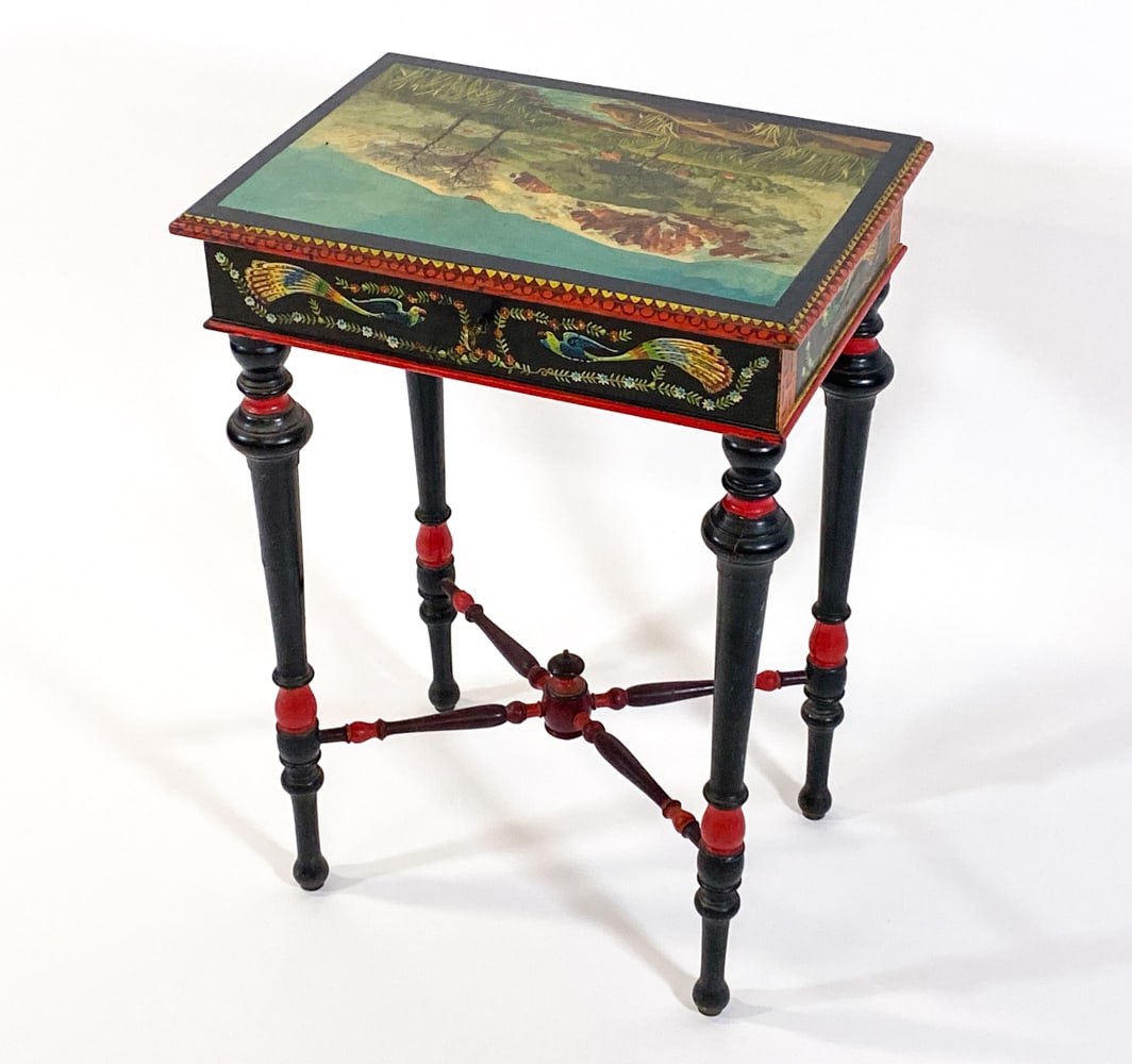 ASIAN PAINT DECORATED COMPARTMENT TABLE (1 of 20)