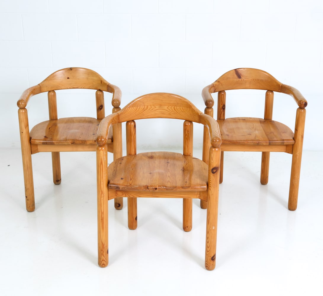 (3) ATTR RAINER DAUMILLER PINE DINING CHAIRS 1970S (1 of 15)