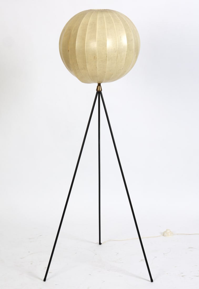 ATTR. FRIEDEL WAUER GERMAN COCOON FLOOR LAMP 1960S (1 of 10)