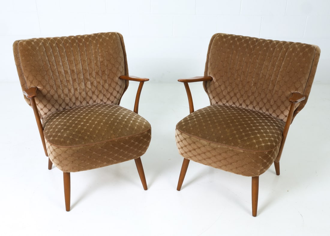 PAIR OF DANISH MOHAIR COCKTAIL CHAIRS C. 1960S (1 of 19)