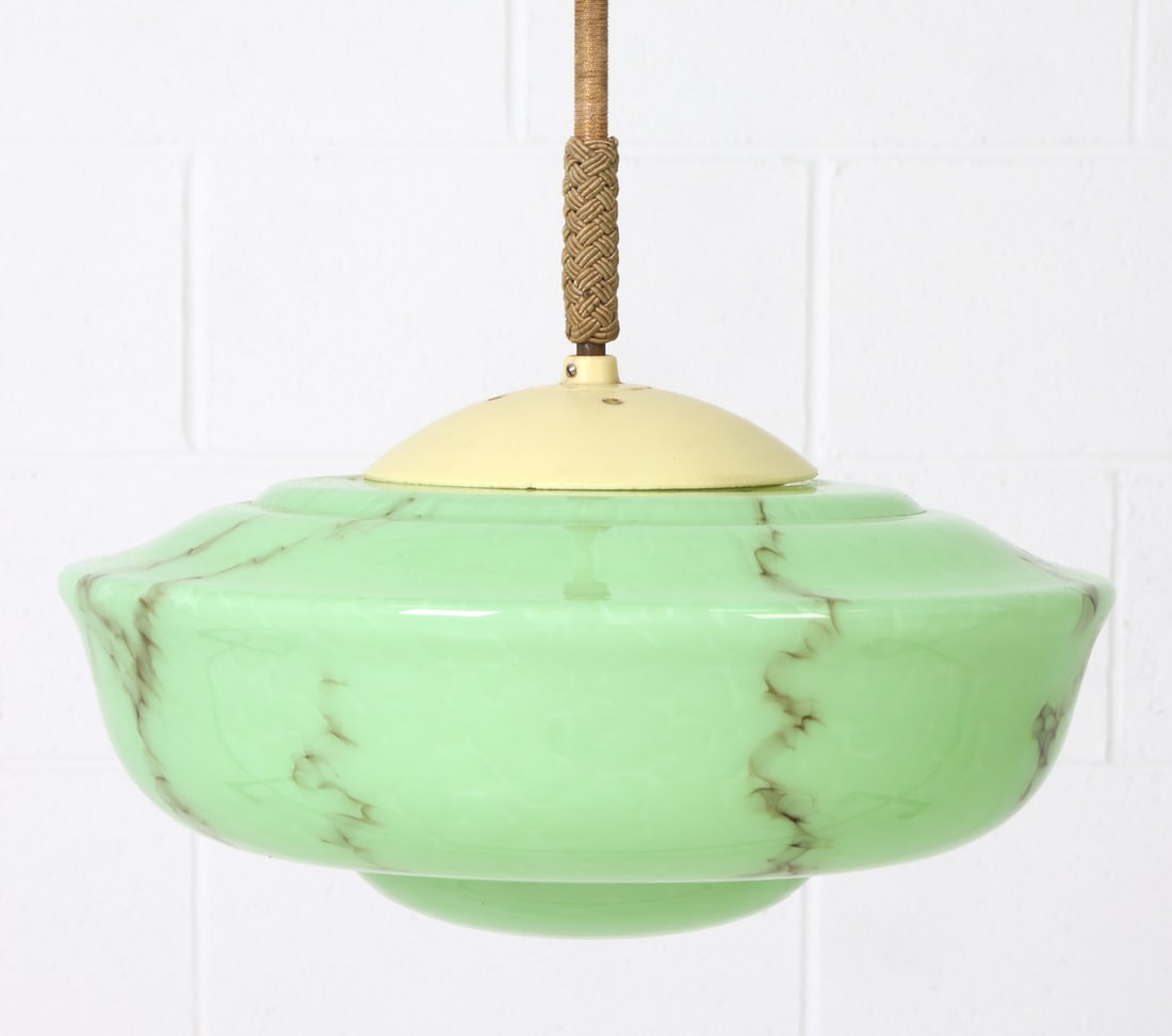 VEB LEUCHTEN STYLE GERMAN GLASS PENDANT LIGHT (1 of 13)