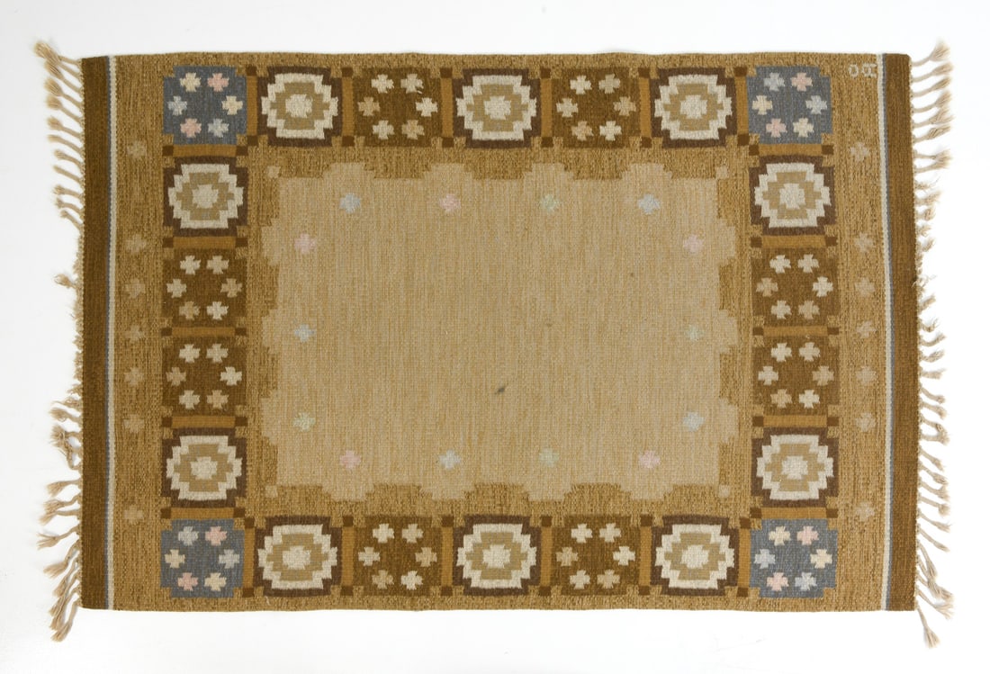 ATTR. INGEGARD SILOW SWEDISH ROLLAKAN WOOL RUG (1 of 8)