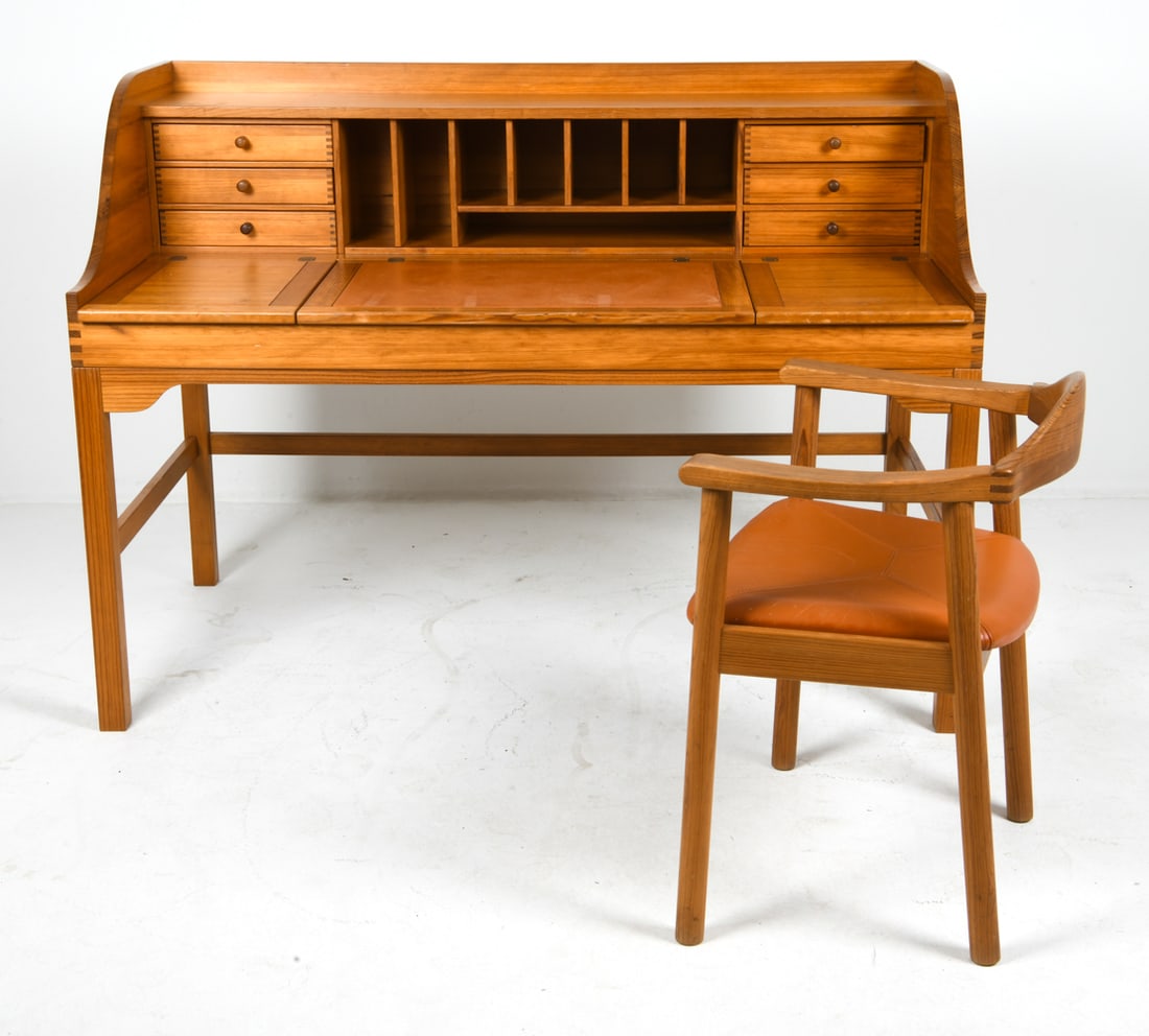 ANDREAS HANSEN DANISH PINE DESK & ARMCHAIR C.1960S (1 of 20)