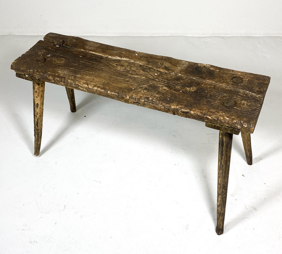 ANTIQUE SCANDINAVIAN PINE BENCH 19TH C. (1 of 15)