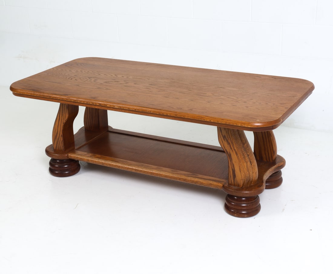 GERMAN OAK COFFEE TABLE C. 1970S (1 of 14)